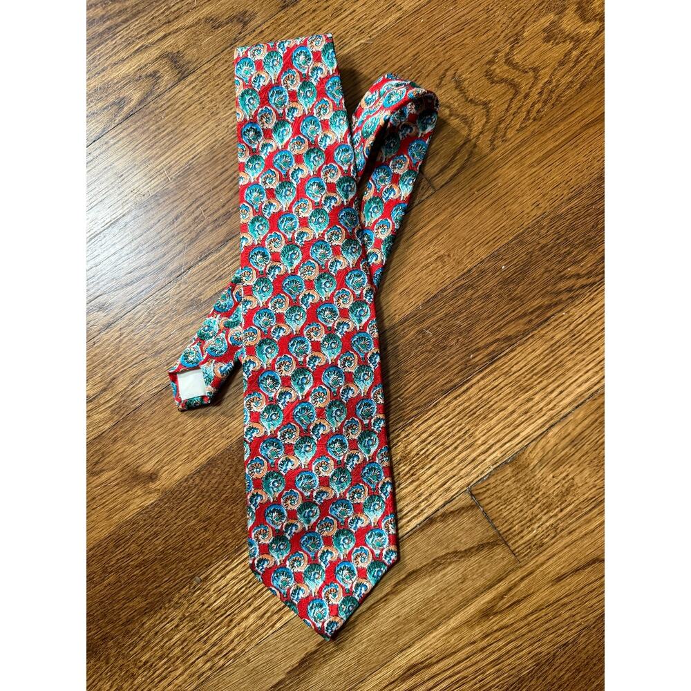 Vintage Made is USA Boston Traders Shell Silk Tie